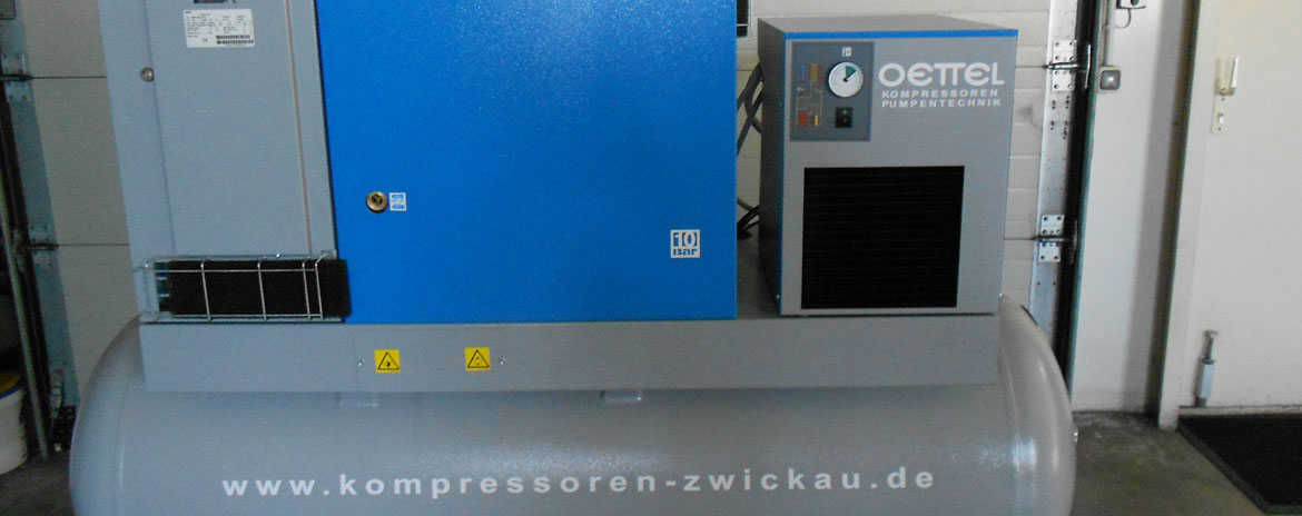 Mark Kompressor auf 500 l Druckluftbehälter mit Trockner und Filter Typ MSA 11/10 500 D